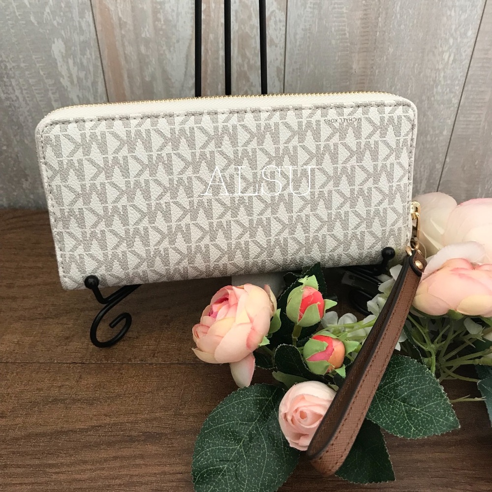 Michael Kors Wallet Wristlet LG Continental Vanill - Picture 3 of 6